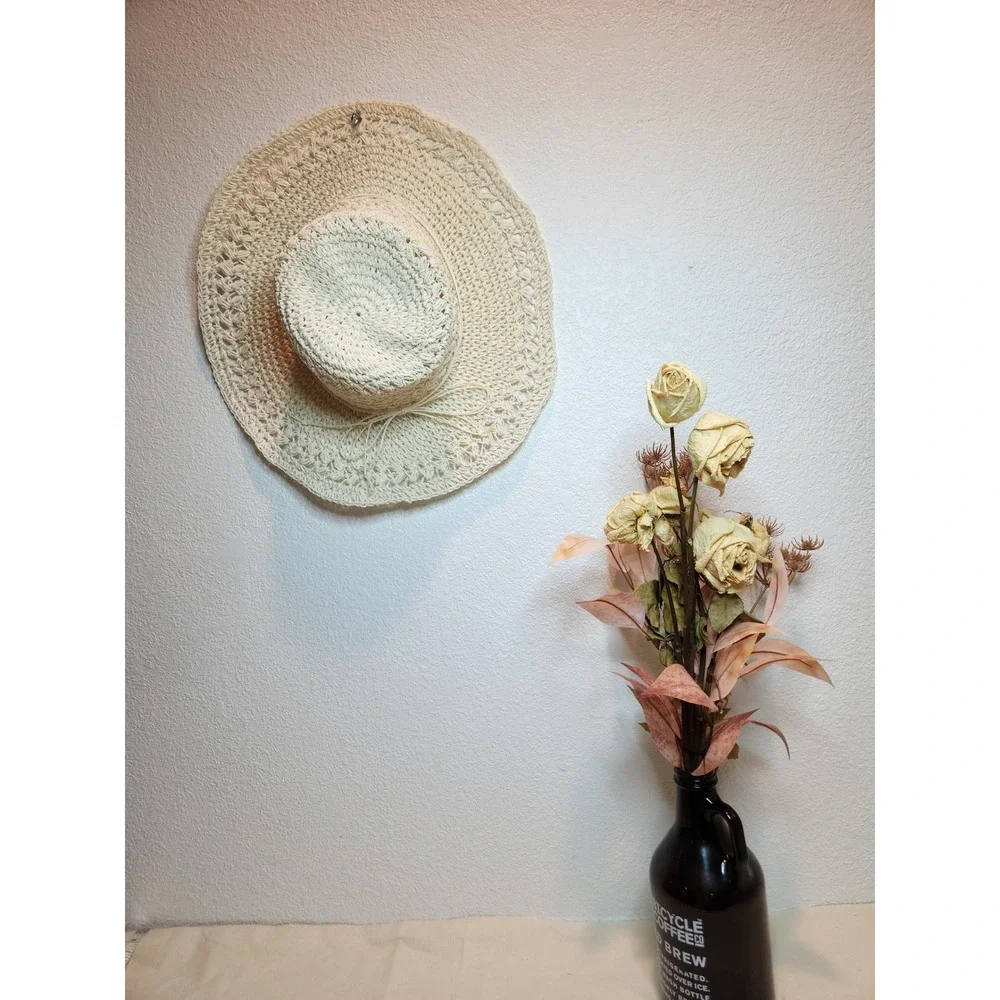 Scala Collezione Woven‎ Toyo Straw Sun Hat Wide Brim Summer Beach OS